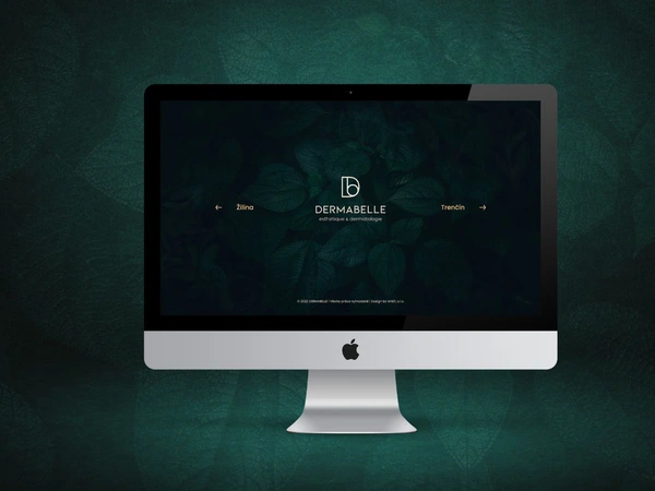 The DERMABELLE website on an iMac