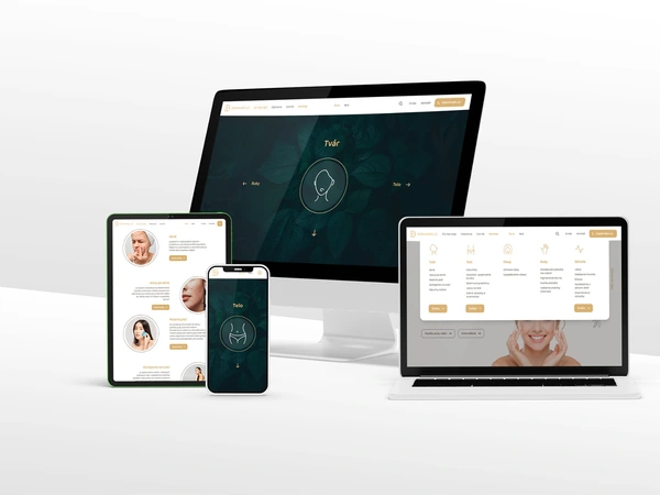 The DERMABELLE website on desktop, tablet and mobile devices