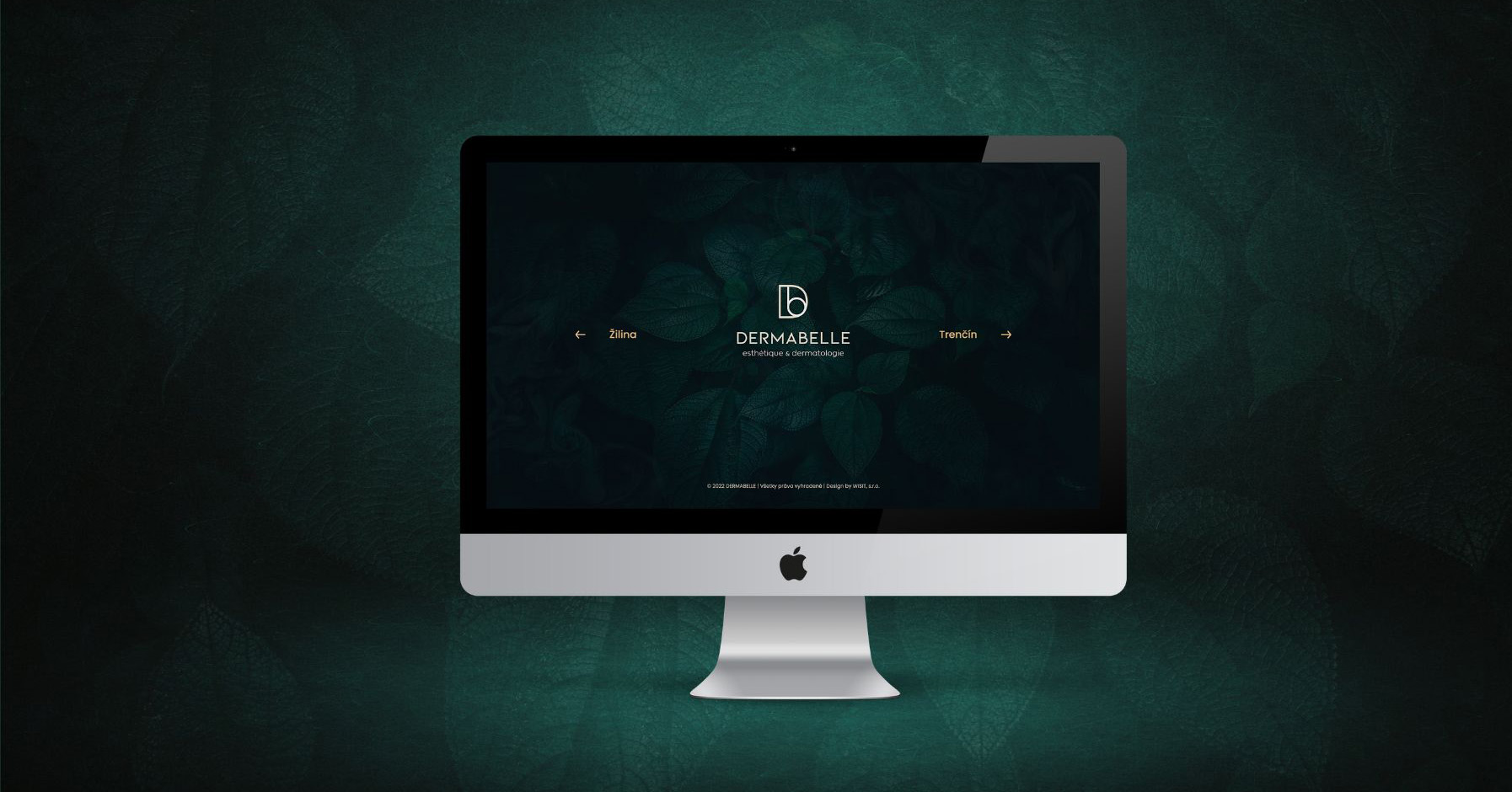 The DERMABELLE website on an iMac